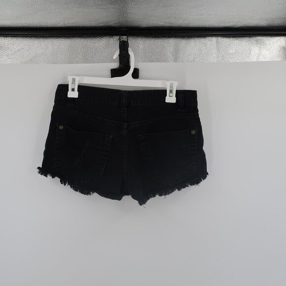 FARM Rio Black Denim Distressed Shorts Size 00 - Picture 9 of 10